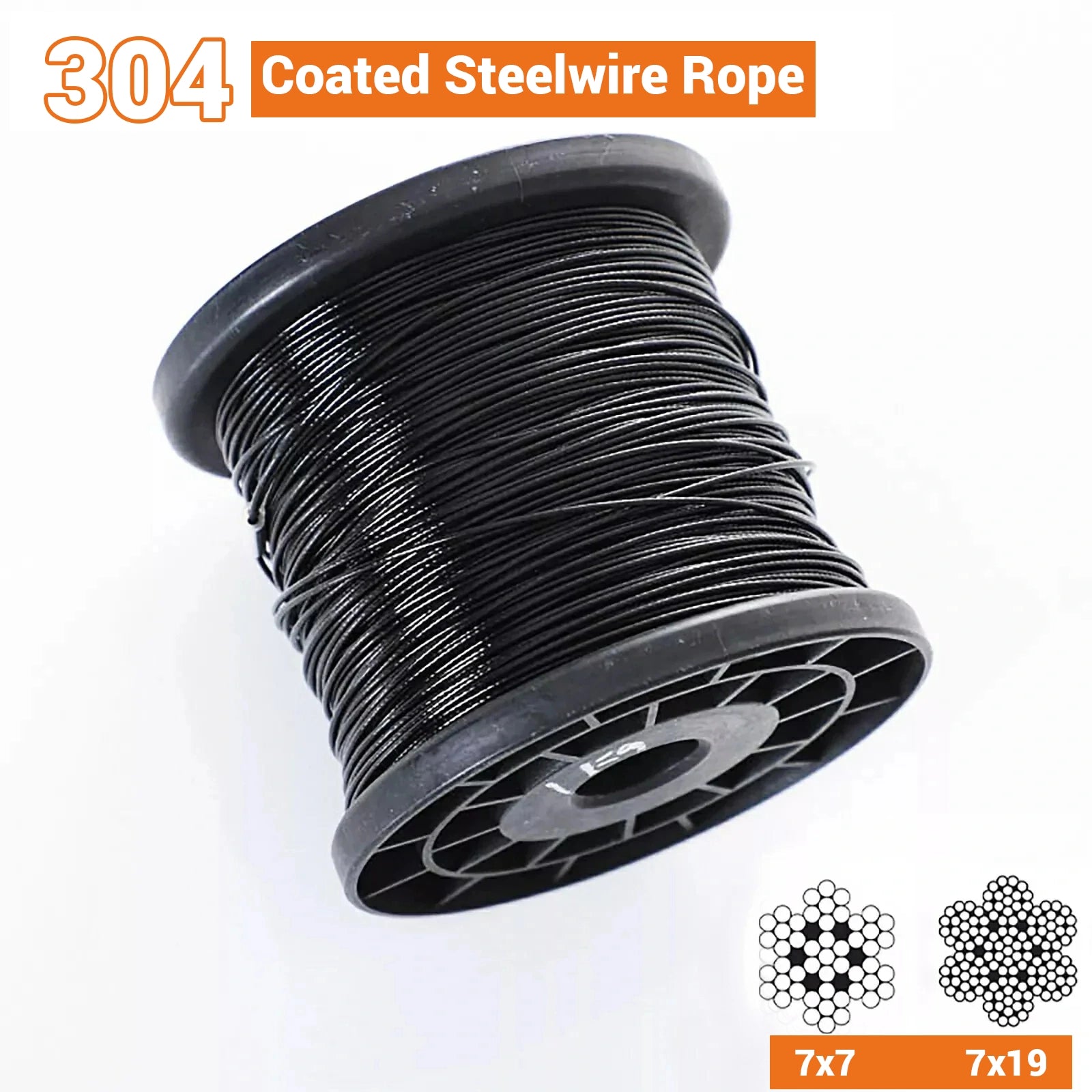 Stainless Steel Wire Rope Cable Black PVC Plastic Coated 1mm 2mm 3mm 4mm 5mm 6mm - HomeDIYer