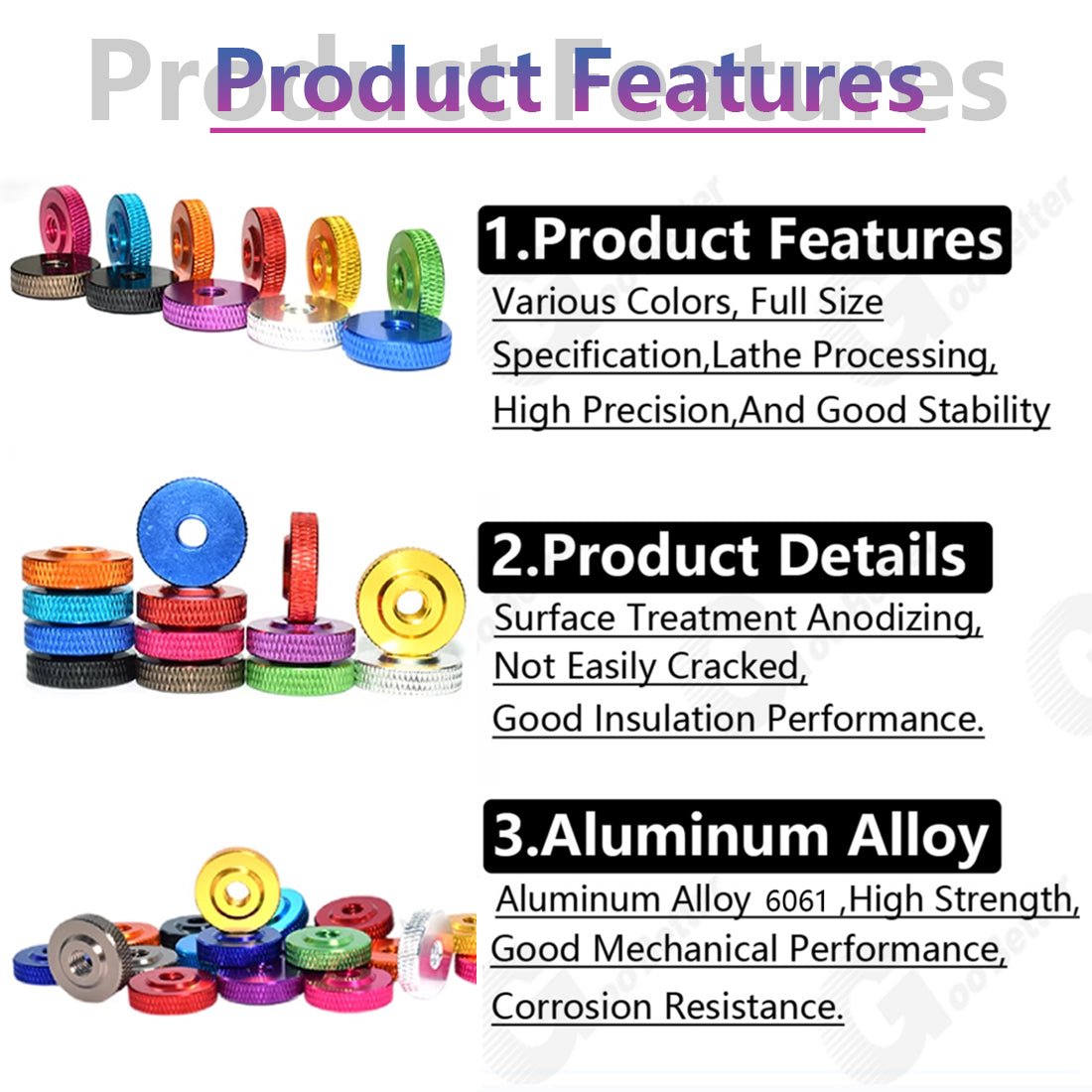 Knurled Thumb Nut Aluminum Alloy Thin Type Hand Grip Knob M3 M4 M5 M6 Thumb Nuts - HomeDIYer