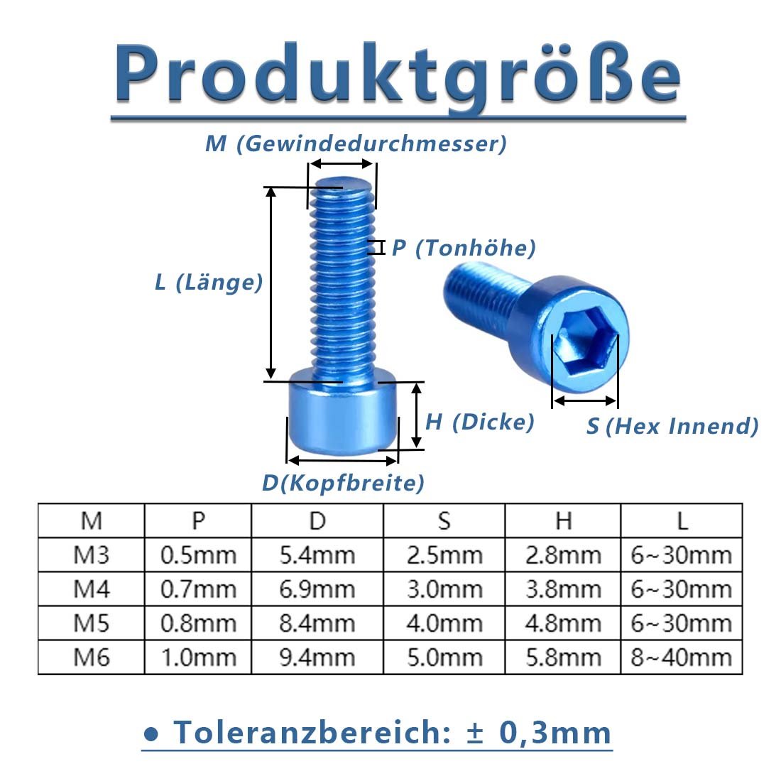 M3 Aluminum Alloy Allen Bolts Socket Cap Screws Hex Head Anodised Bolts - HomeDIYer