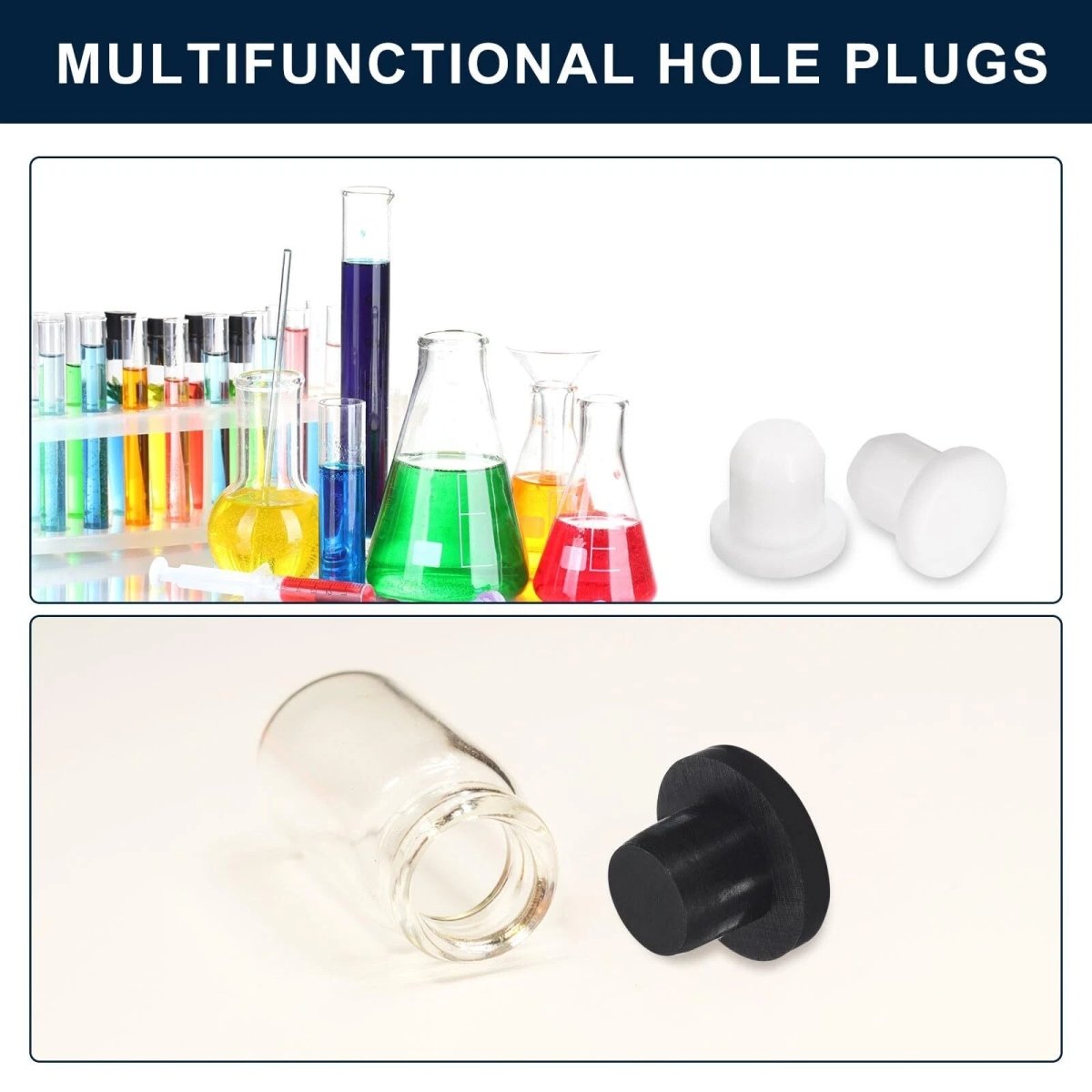 Black Hole Plug End Cap Round Solid Silicone Rubber Blanking Seal Bung 3mm - 15mm - HomeDIYer