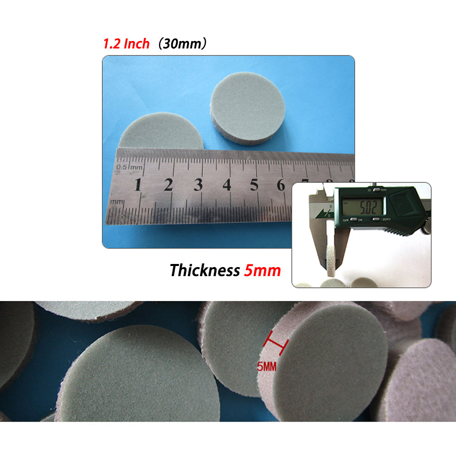 1.2" 30mm Sponge Sanding Discs 300 - 3000 Grit Hook & Loop Wet and Dry Sandpaper