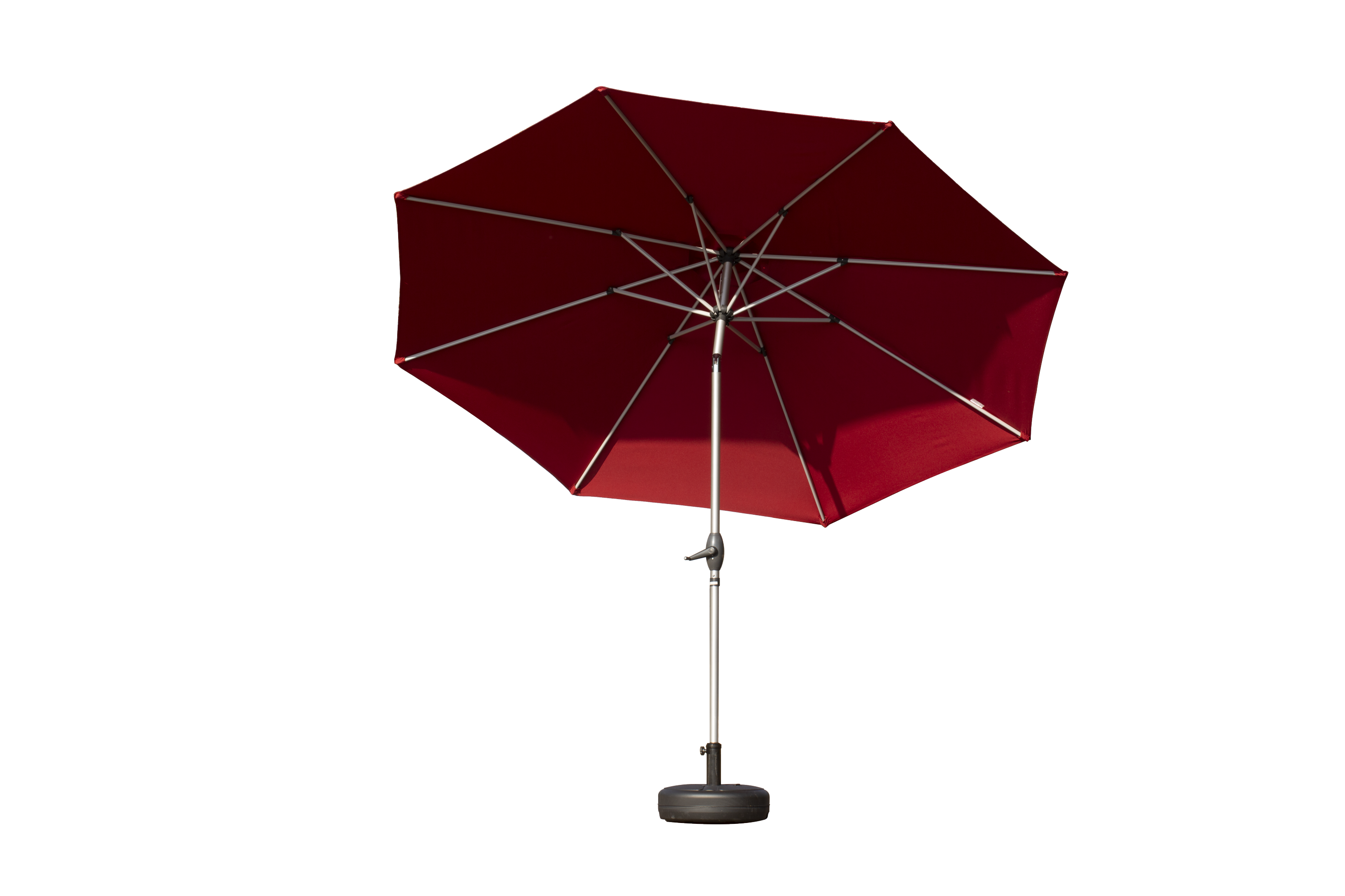 10 ft Patio Umbrella with Push-Button Tilt & Crank, 8-Rib Aluminium, Brick Red