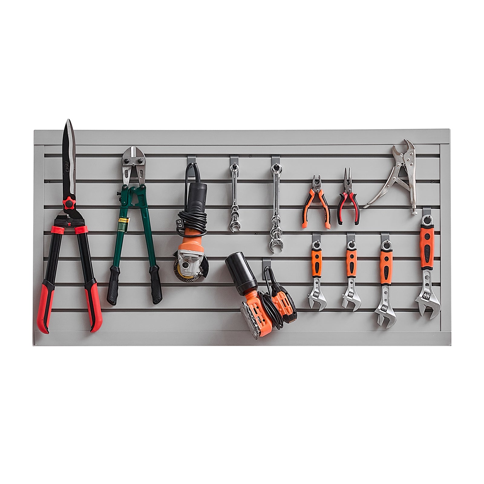 2 x 4 ft Slat Wall Paneling PVC Grey Garage Slatwall with Modular Design
