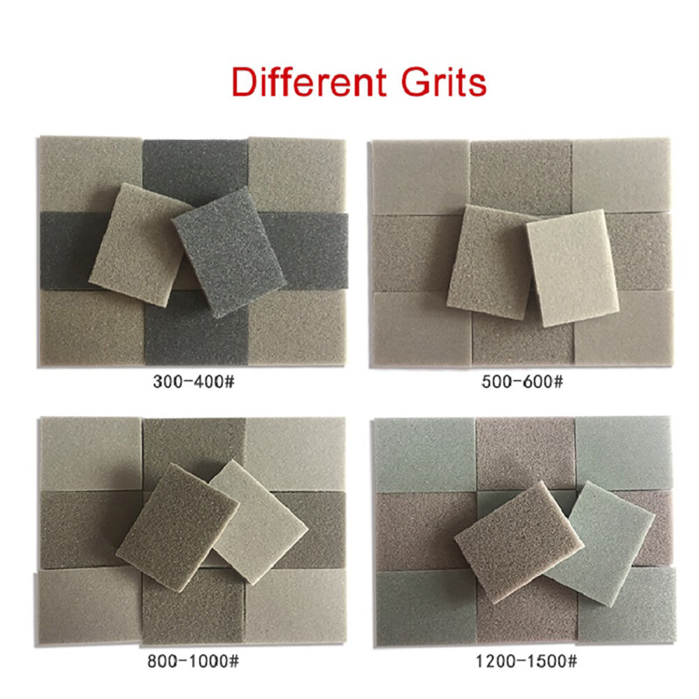 30x40mm Wet Dry Spong Sanding 300-3000 Grit Hook Loop Sandpaper Polishing Block