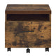 Weathered Oak and Black 1-Drawer File Cabinet