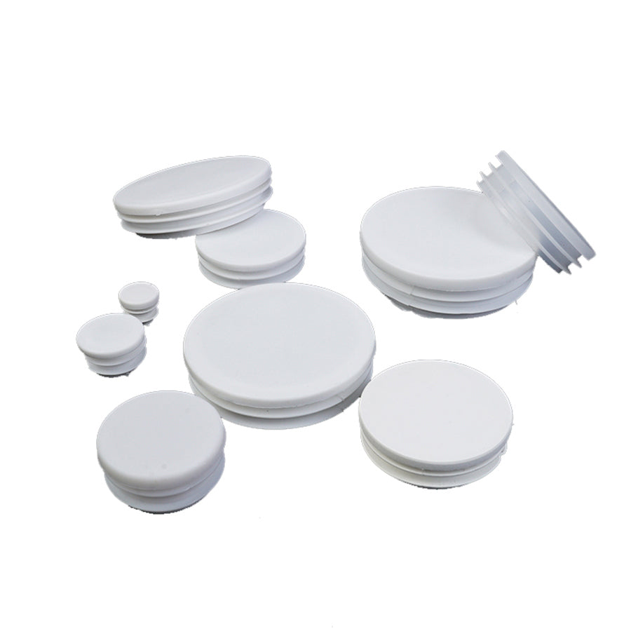 16-108mm White Round Plastic Blanking End Cap Caps