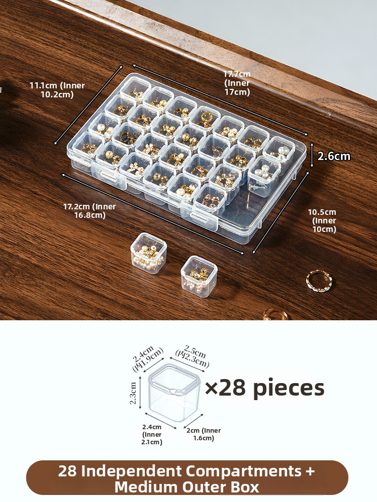 Anti-Tarnish Transparent Jewelry Storage Box – Multi-Compartment for Earrings, Rings & Necklaces