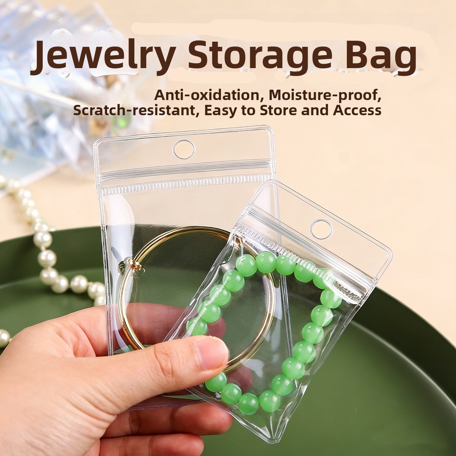 PVC Transparent Zip-Seal Hanging Display Bags – Jewelry, Earring & Jade Storage with Hang Hole