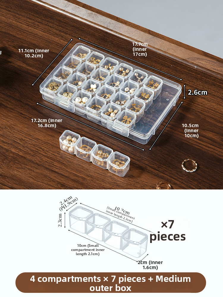 Anti-Tarnish Transparent Jewelry Storage Box – Multi-Compartment for Earrings, Rings & Necklaces