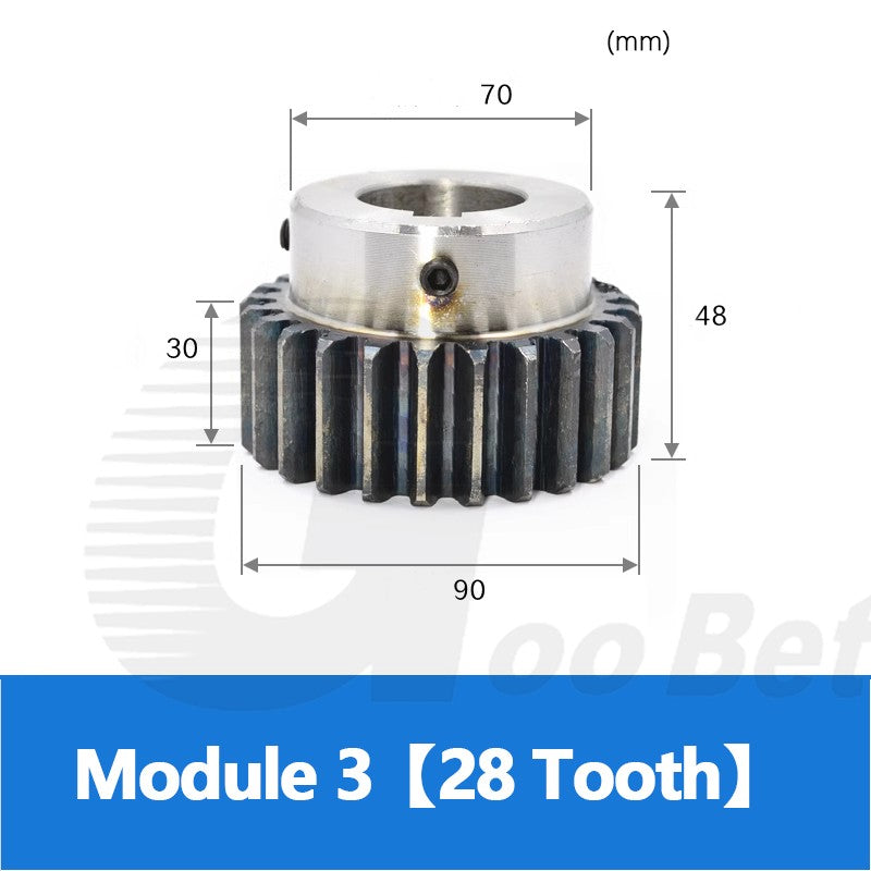 Spur Gear C45 Steel Mod 3 with Hub 12-40 Tooth Motor Pinion Hardened 8-40mm Bore