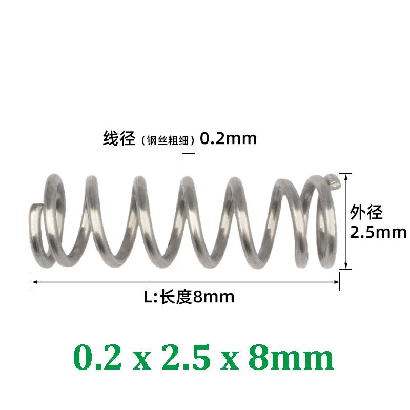 Compression Spring 0.2-0.5mm Wire Diameter Pressure Small Spring Stainless Steel