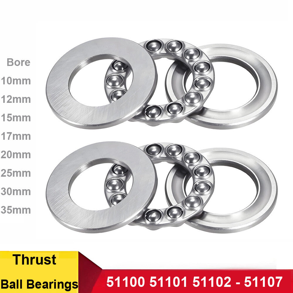 51100 - 51107 Thrust Ball Bearings Plane Axial Ball Bearing Bore 10mm to 35mm