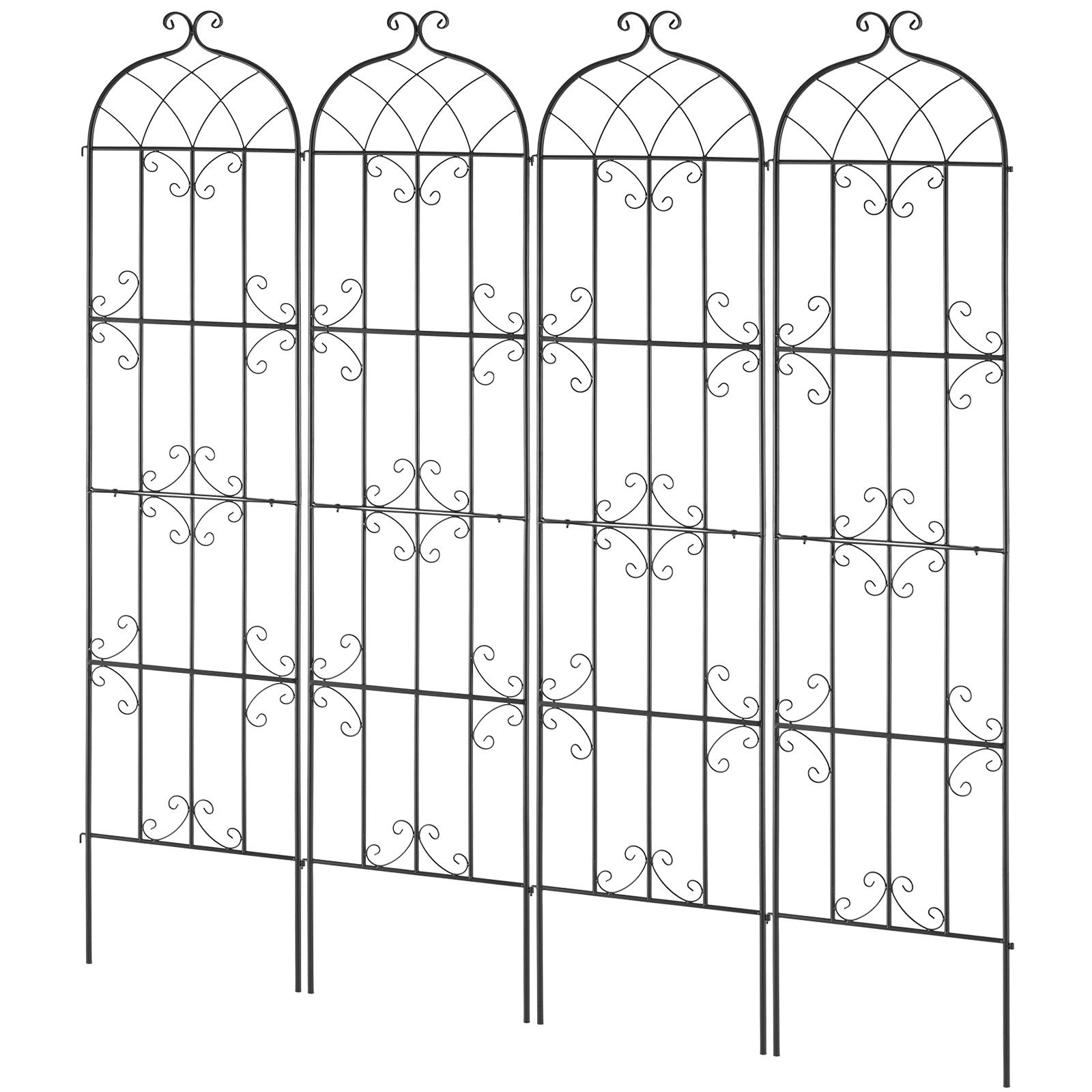 4 Packs Metal Garden Trellis for Climbing Plant Support 87x20 in Rustproof