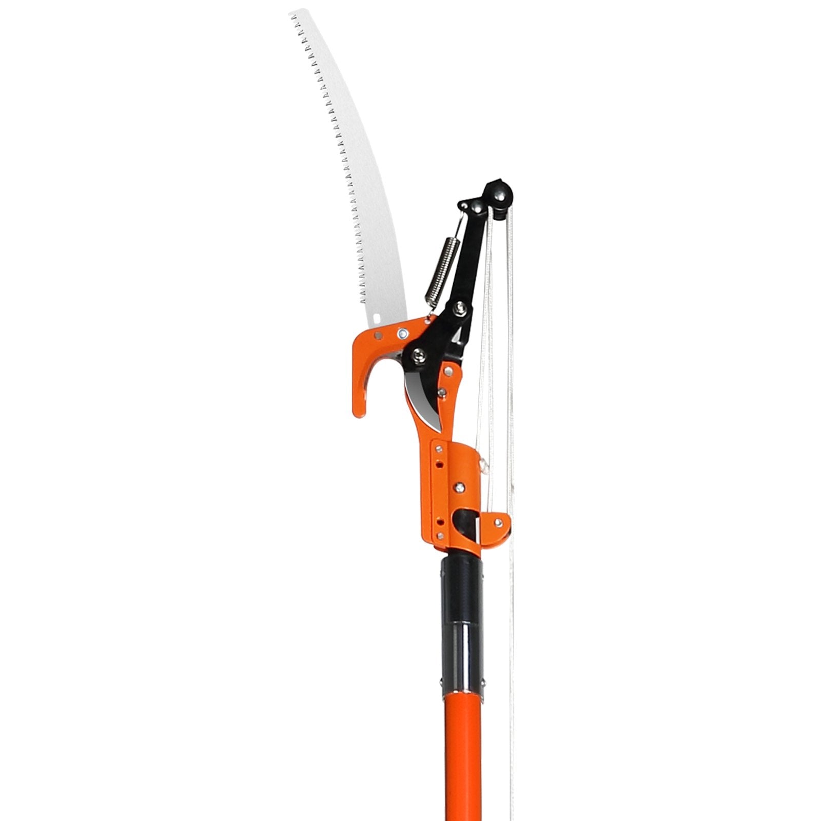 7.3–27 ft Manual Pole Saw & Tree Pruner – 2-in-1 Saw + Scissors with Pulley System, Lightweight Fiberglass Poles