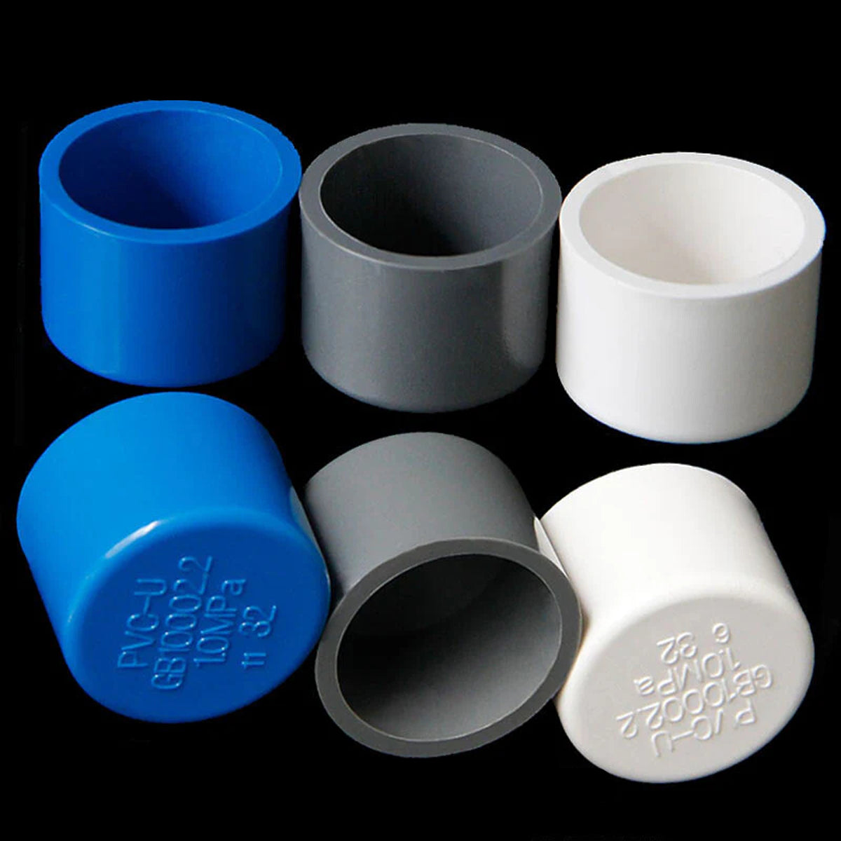 PVC Cap End Caps Plug ø20mm~200mm Adhesive Drain Pipe Fittings White Blue Grey Polyvinyl Chloride (PVC)