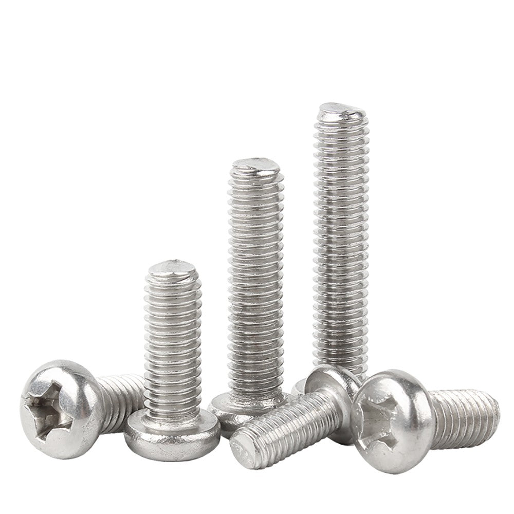 M4 M5 M6 M8 M10 Pan Head Phillips Machine Screws – A2 Stainless Steel (304), DIN 7985