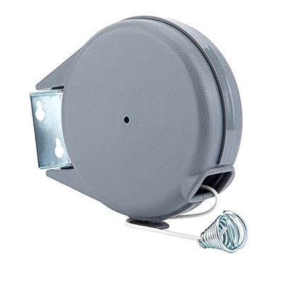 Retractable Clothesline - Portable Heavy Duty Indoor and Outdoor Washing Line - 45 Feet PVC Retracting Clothes Line with Wall Mount Hang The Wet Dry Clothing Laundry - Easy Installation (Grey)