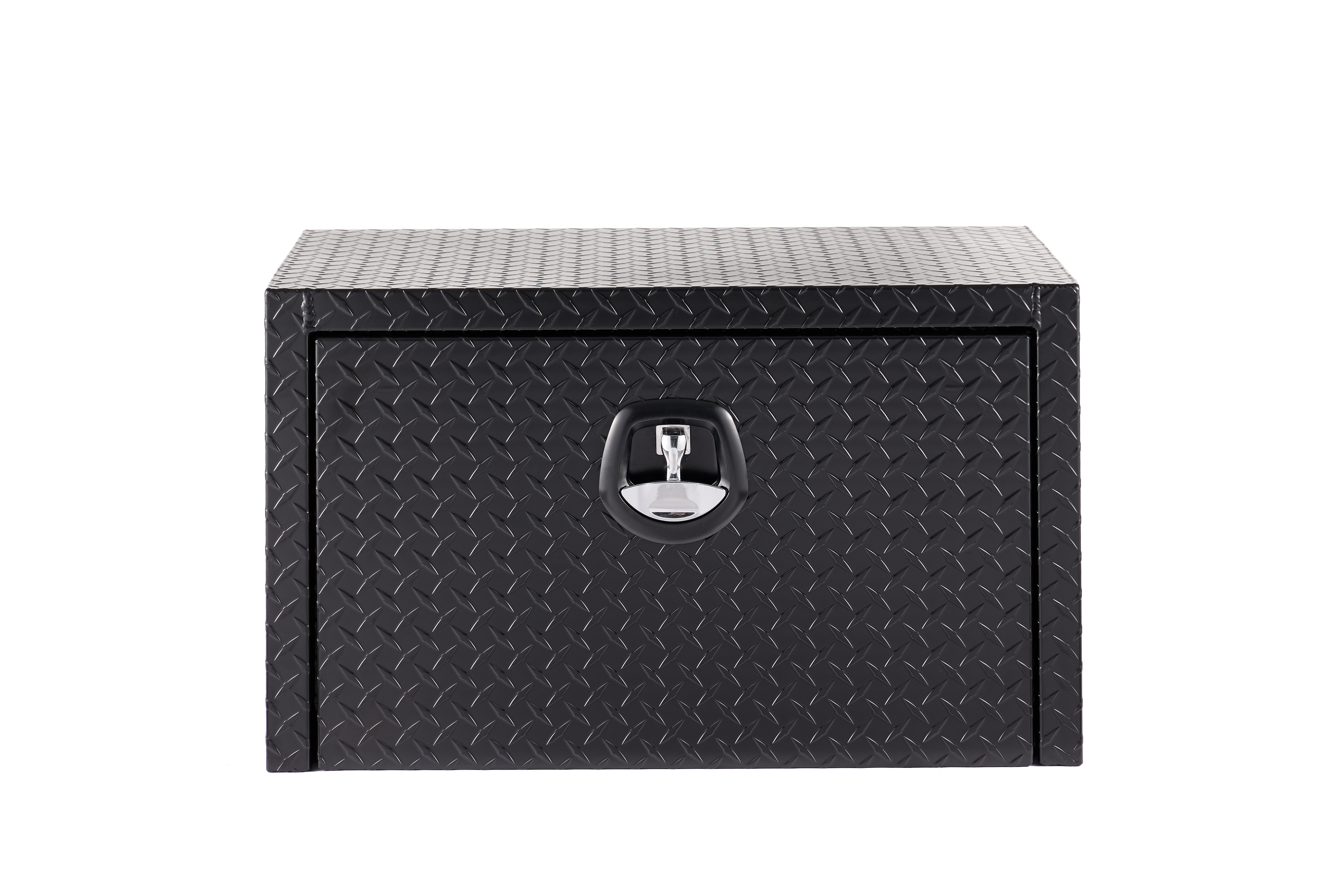 30" Aluminum Underbody Truck Tool Box — Matte Black Diamond Plate, Waterproof & Lockable