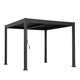 Byron Black Outdoor Pergola, Powder-Coated Aluminum, Adjustable Louvered Roof, 117×117 in