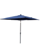 Square 8-Rib Solar LED Patio Umbrella 98x98in Navy Blue Steel Crank Outdoor