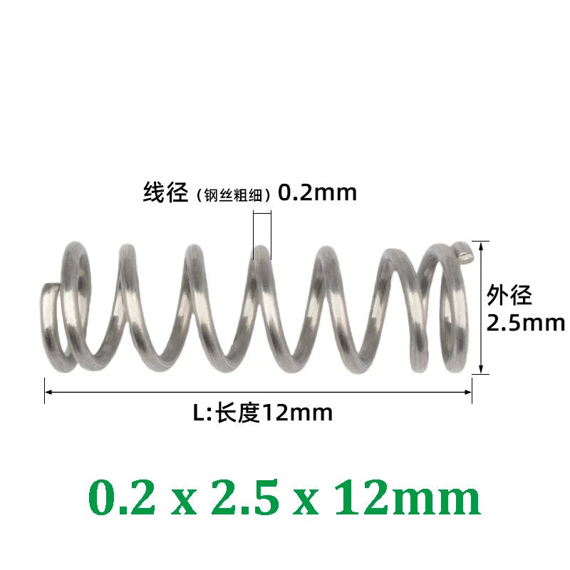 Compression Spring 0.2-0.5mm Wire Diameter Pressure Small Spring Stainless Steel
