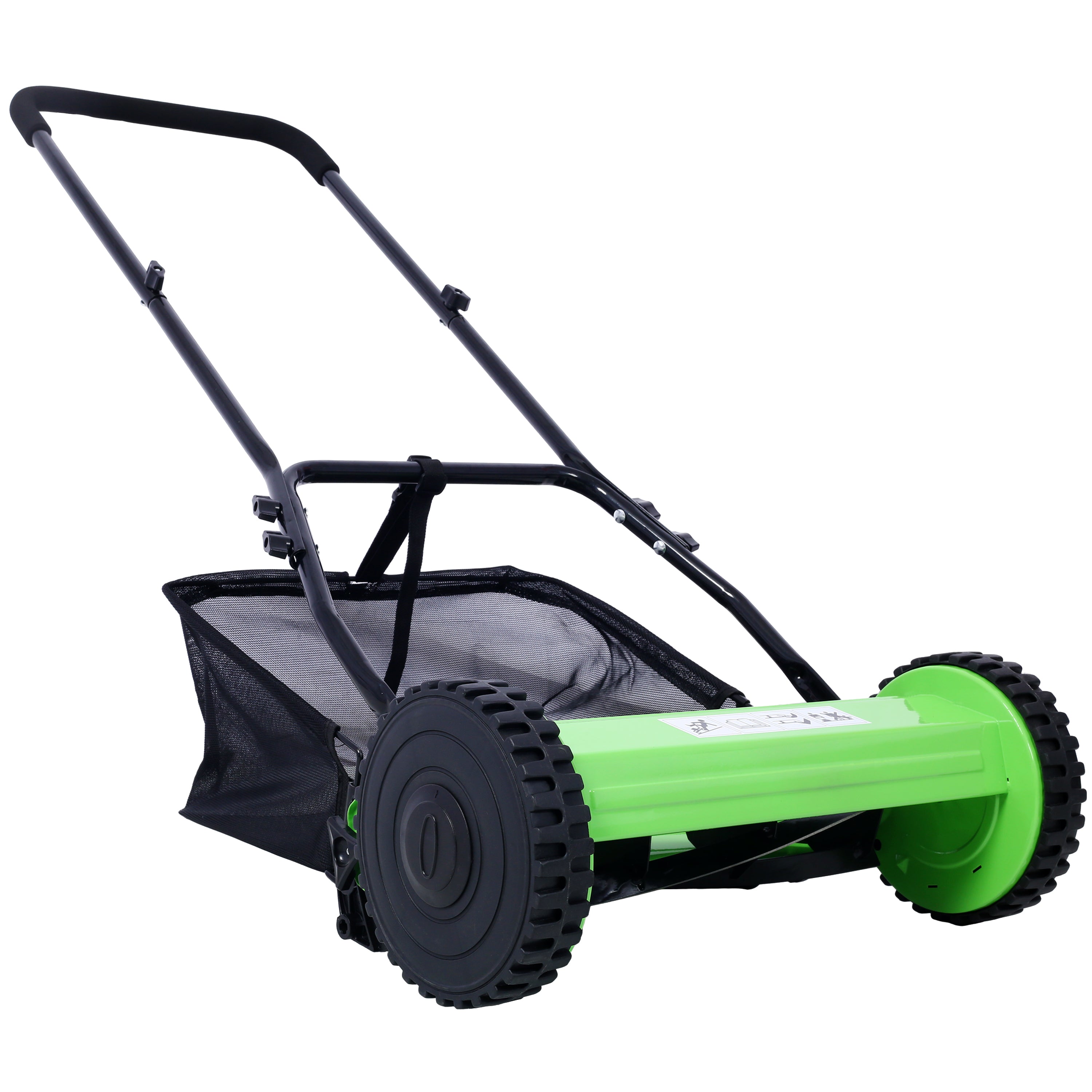 16-Inch 5-Blade Push Reel Lawn Mower with Grass Catcher, BLUE COLOR