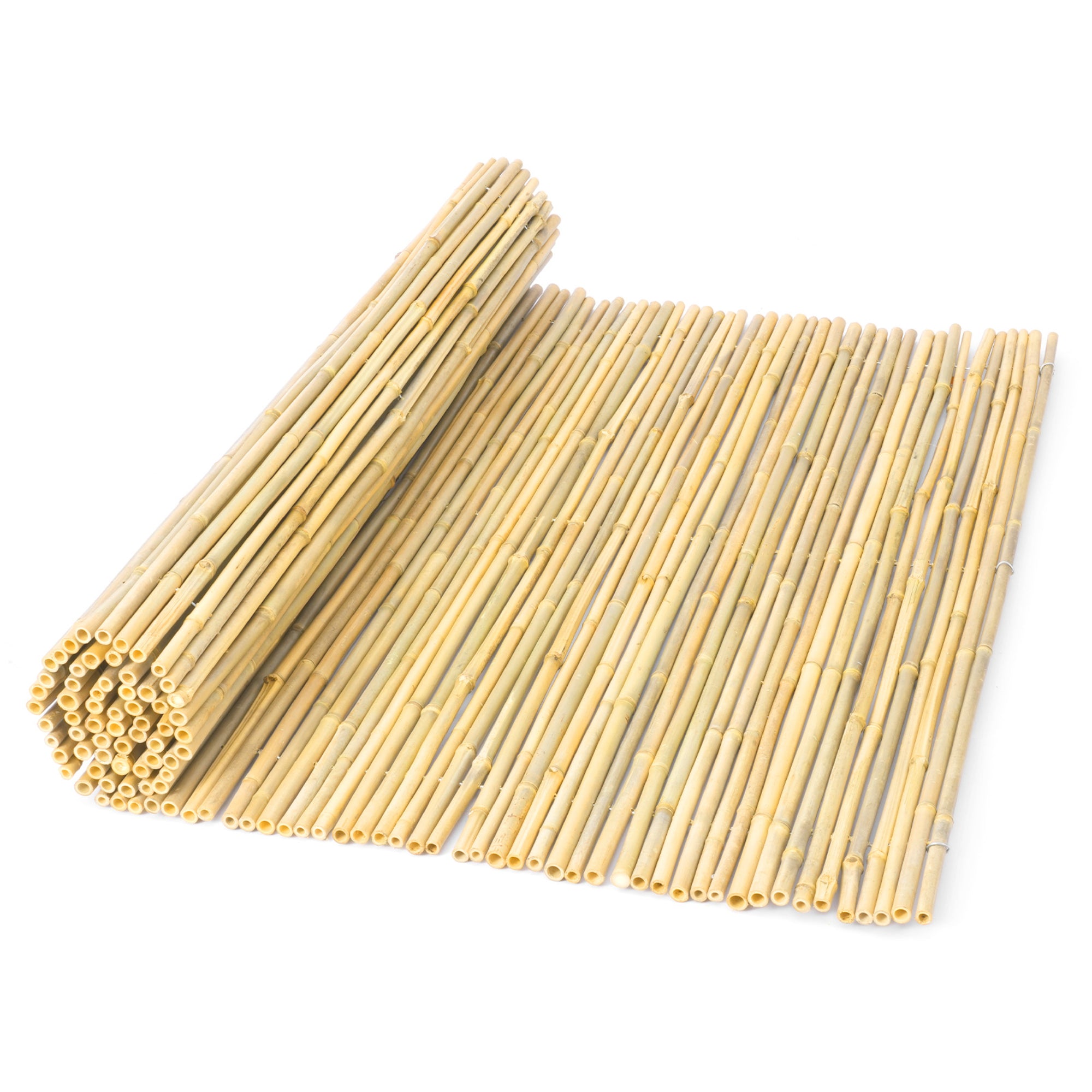 4ft H x 8ft L Natural Moso Bamboo Privacy Fence Roll — Extended Length Outdoor Screen & Garden Decor