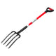 4 Tines Garden Fork Fiberglass Handle 45 in Digging Spading Pitchfork Heavy Duty