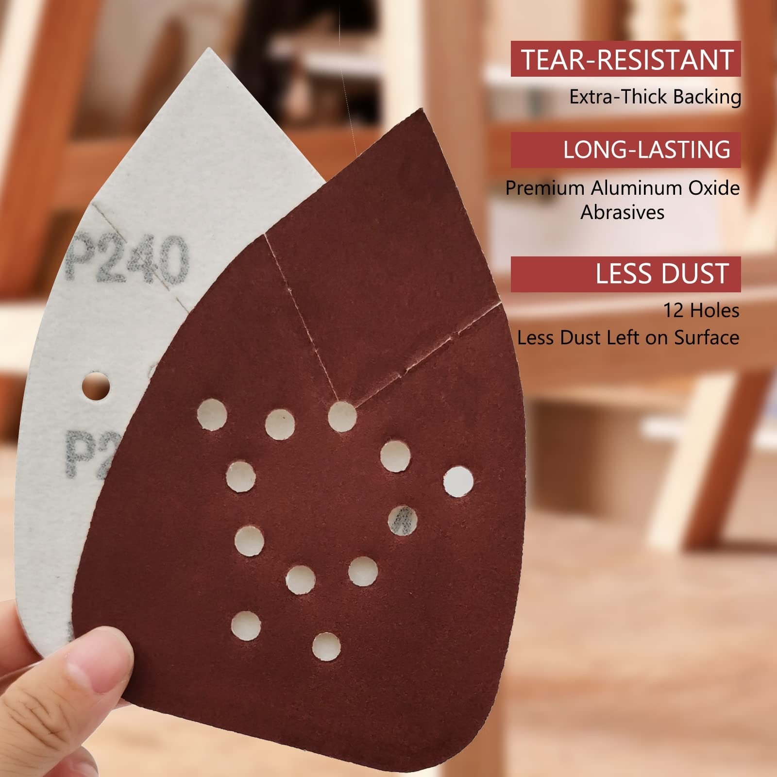 12 Holes Mouse Sandpaper Pad Sanding Discs for Black and Decker Mouse Sanders