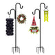 Double Shepherds Hooks for Outdoor, Bird Feeder Pole with 5 Prongs Base, Heavy Duty Garden Hook for Lantern, Wind Chime and Hummingbird Feeder, 45/62/76/92 Inch, 2 Pack