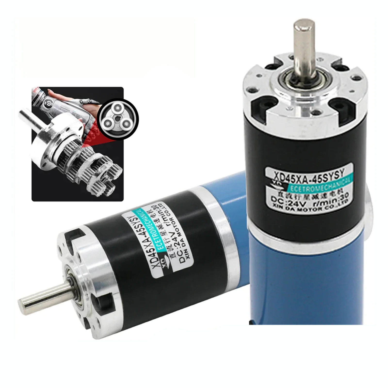 45XA-45SYSY DC 12V/24V Planetary Gearbox Gear Motor Reducer Speed 10-500RPM 25W