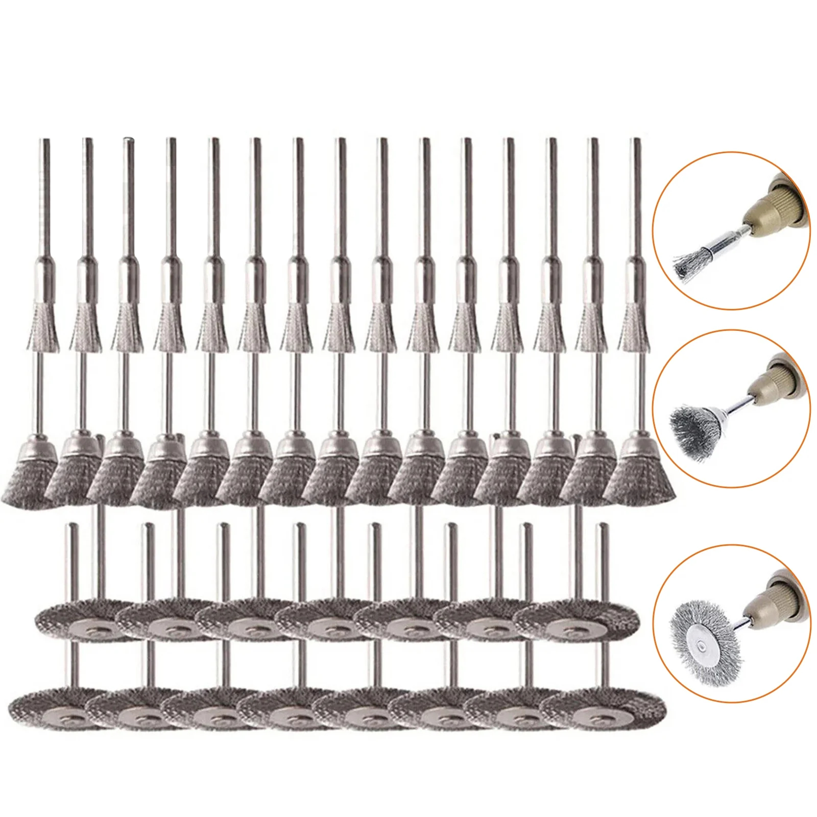 45x Wire Brush Set Disc Brush Wire Brush Wheel Brush For Dremel Sanders