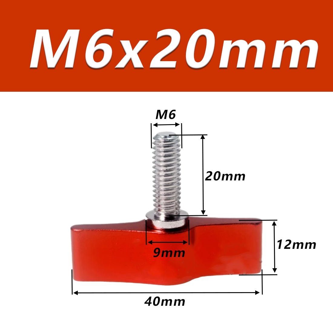 1/4 M4 M5 M6 Clamping Thumb Screw Tee Wing Knob Head Hand Grip Bolt Aluminum - HomeDIYer