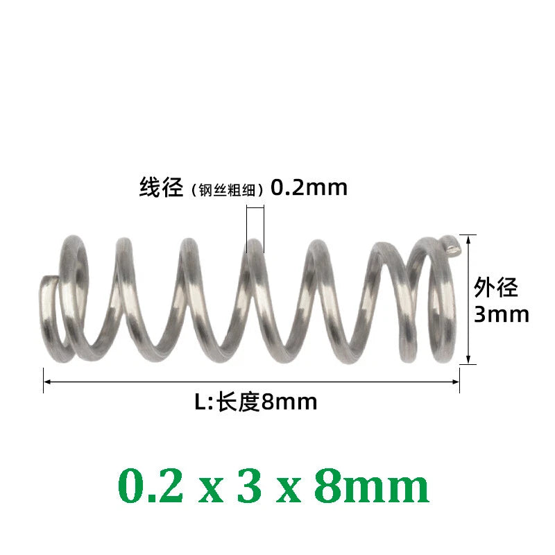 Compression Spring 0.2-0.5mm Wire Diameter Pressure Small Spring Stainless Steel