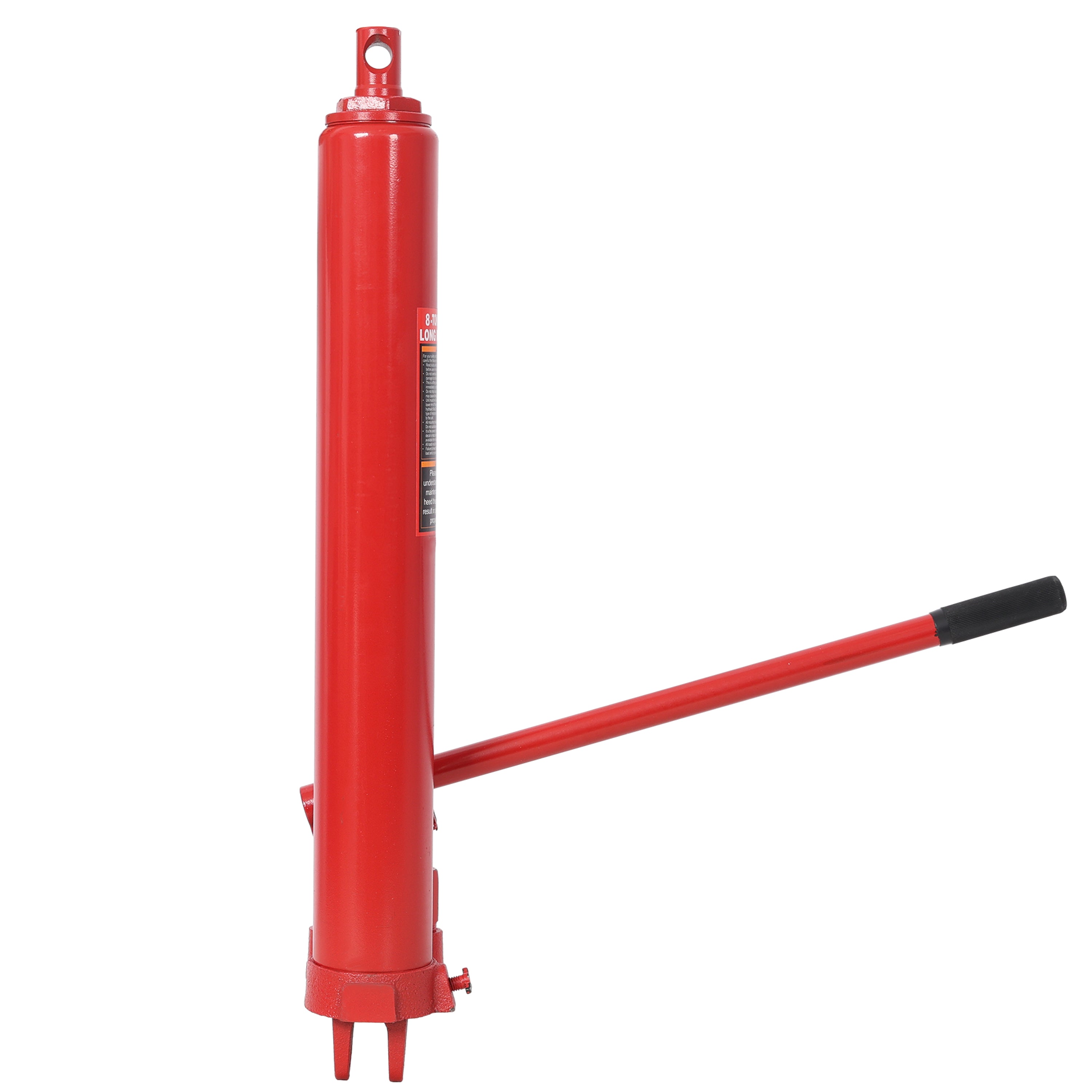 8 Ton Hydraulic Long Ram Jack with Clevis Base, Single or Dual Piston Pump, 16,000 lb Capacity, Fits Engine Hoists & Shop Cranes, Red