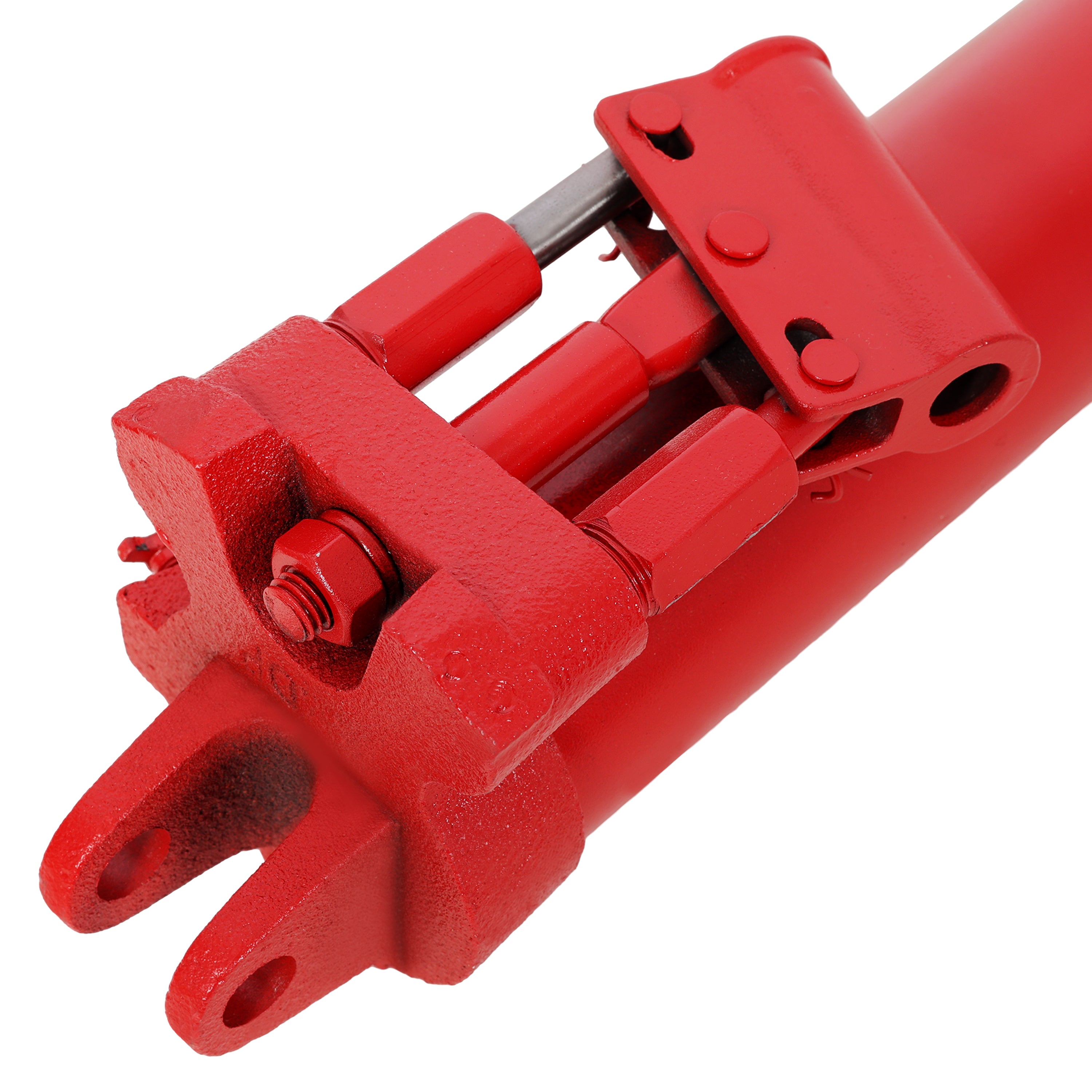 8 Ton Hydraulic Long Ram Jack with Clevis Base, Single or Dual Piston Pump, 16,000 lb Capacity, Fits Engine Hoists & Shop Cranes, Red