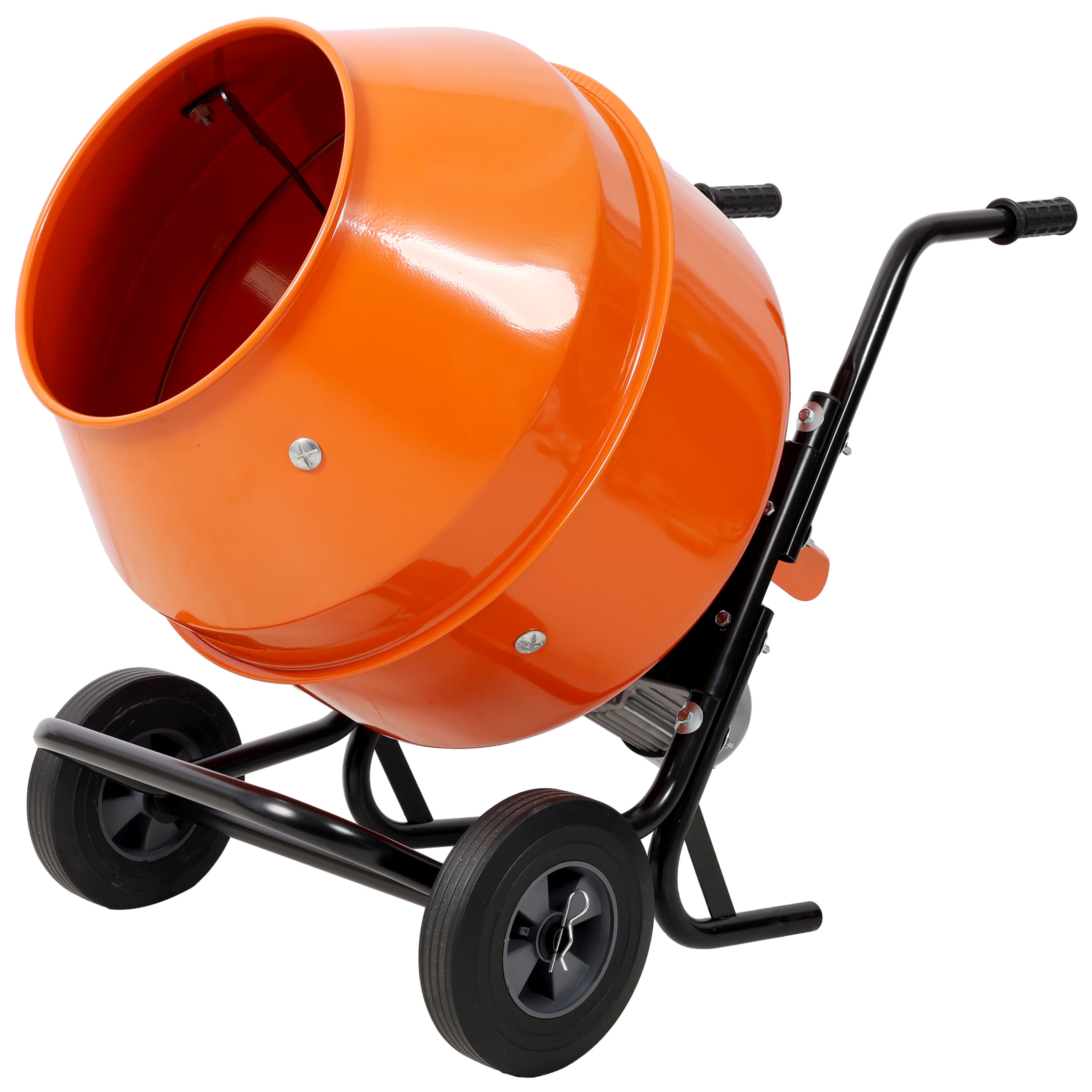 5CUFT(150L) horizontal portable cement mixer,Wheel Barrow Portable Cement Concrete Mixer 110V-60HZ,orange color , CSA Certificated
