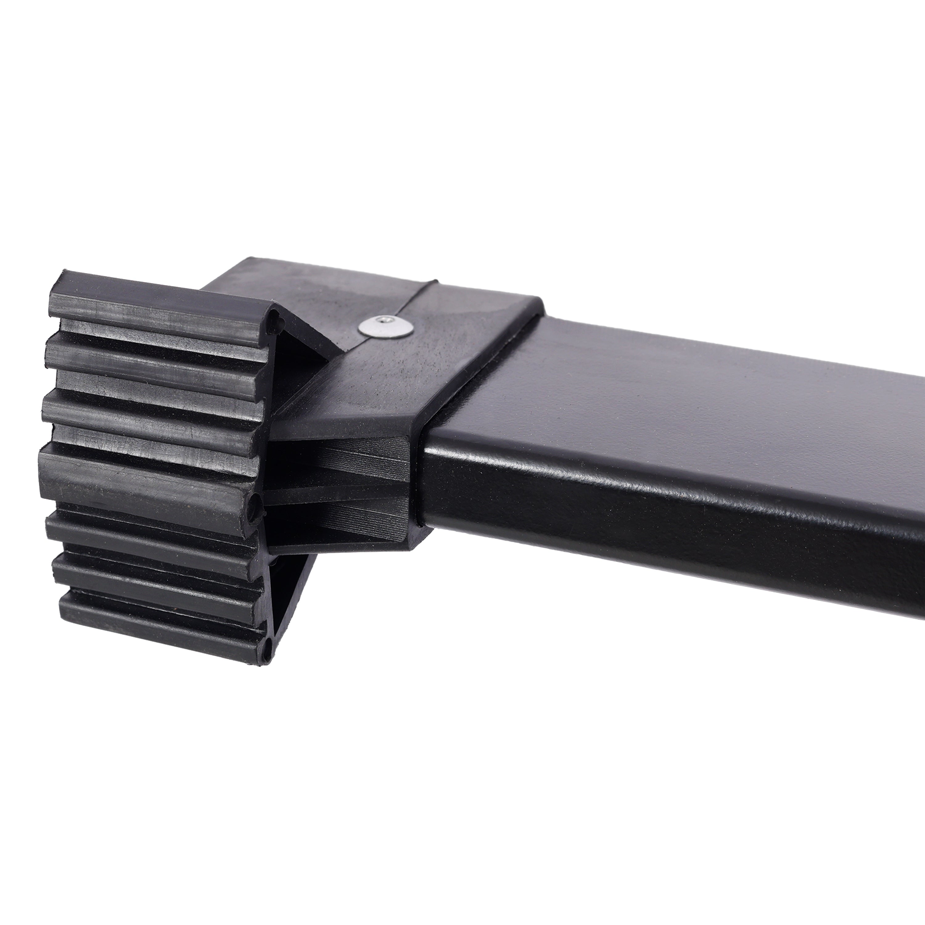 12.5FT Telescopic Aluminum Ladder — 330 lb Capacity, Slow‑Down Safety, Stabilizer & Hooks, Black