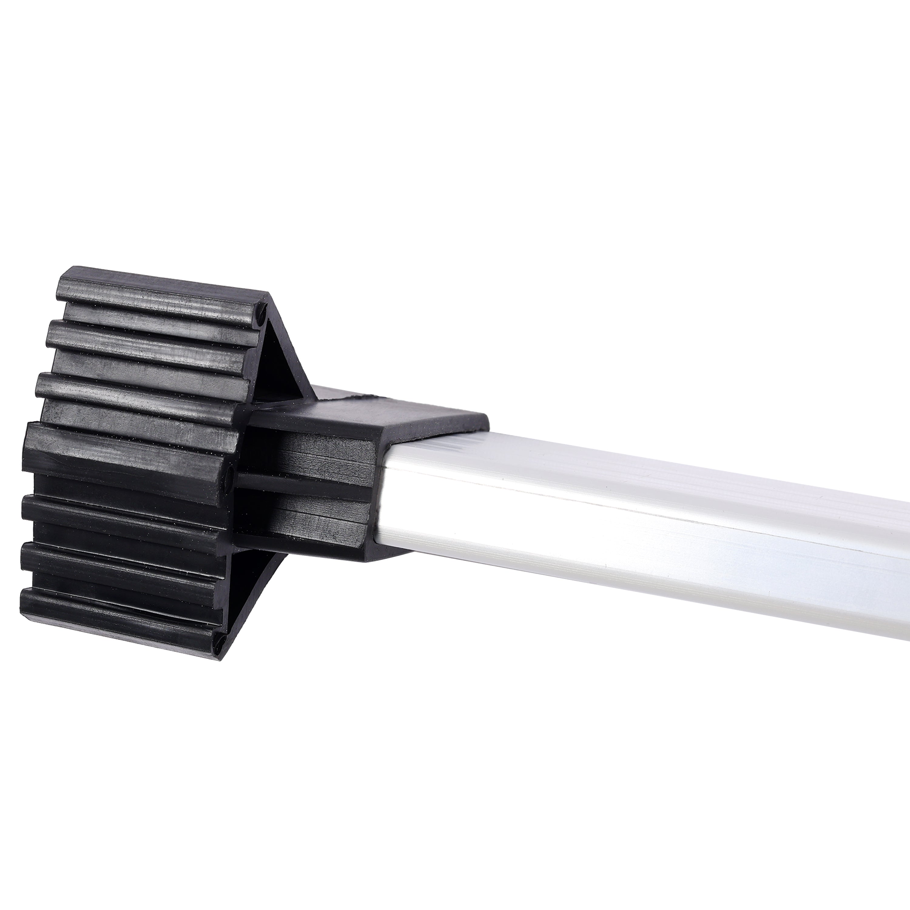 12.5FT Telescopic Aluminum Ladder with Slow‑Down Safety & Stabilizer — 330 lb Capacity, Silver
