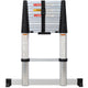 12.5FT Telescopic Aluminum Ladder with Slow‑Down Safety & Stabilizer — 330 lb Capacity, Silver