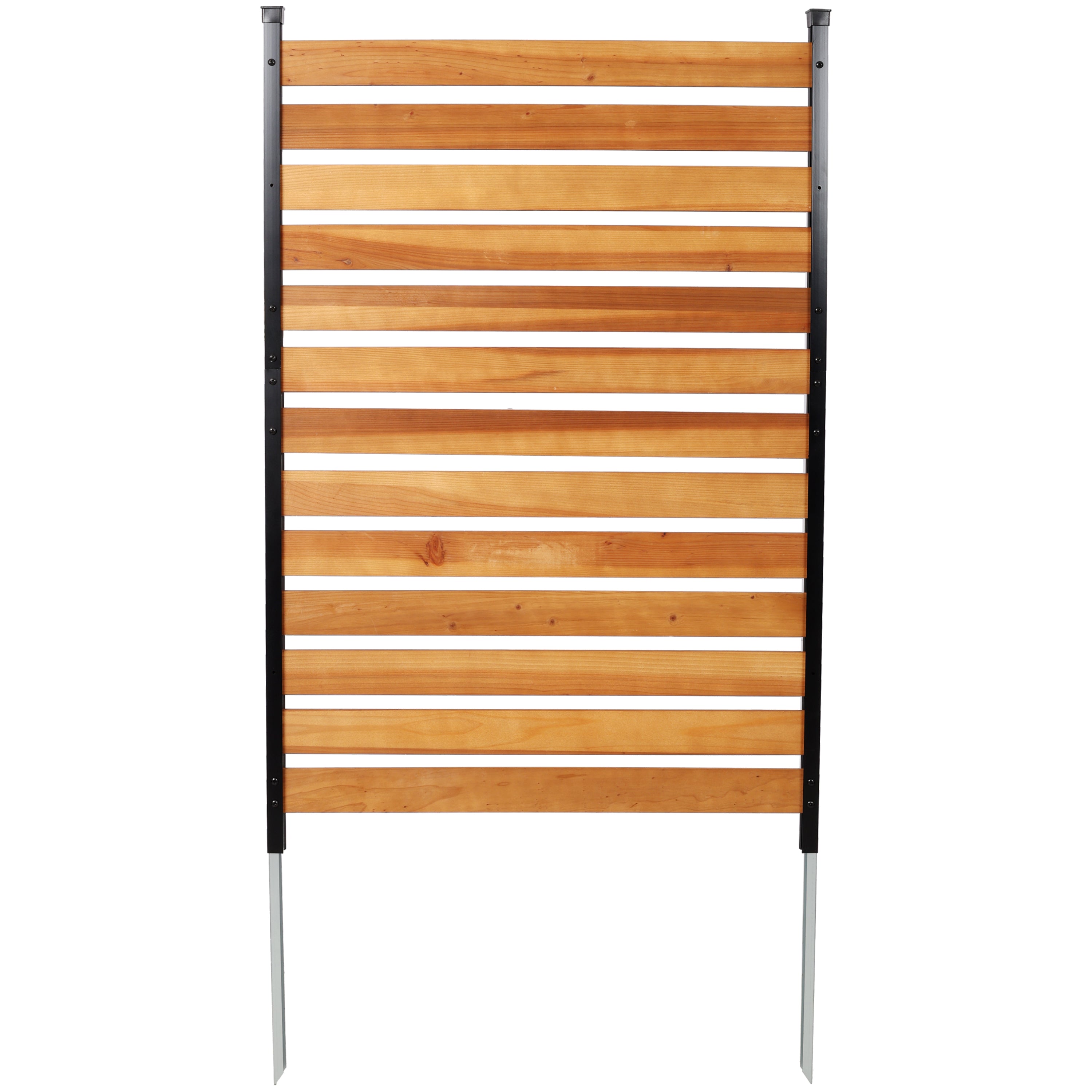 38" W x 76" H Solid Wood Outdoor Privacy Screen — AC Fence, Trash Can Enclosure, Freestanding Brown Panel