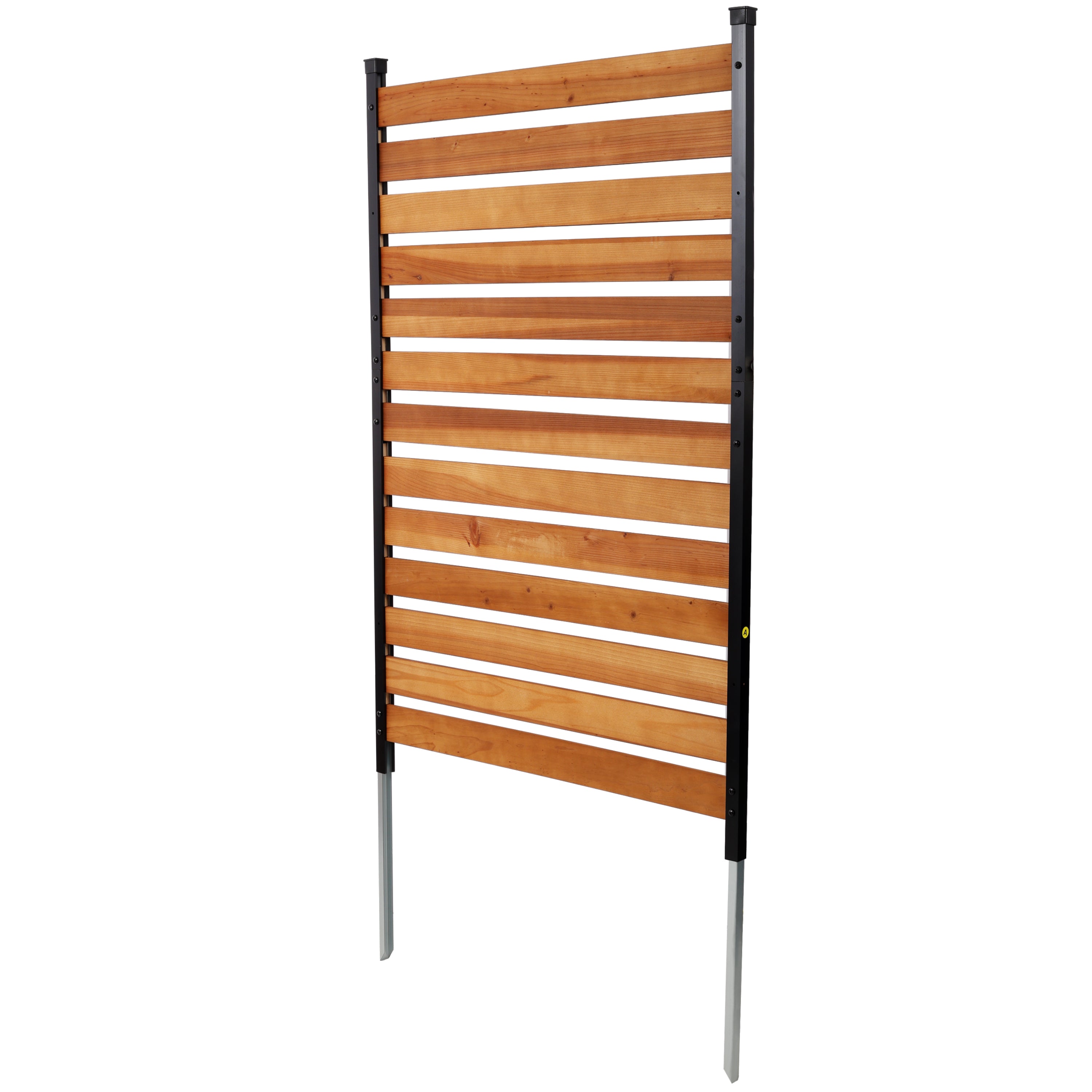 38" W x 76" H Solid Wood Outdoor Privacy Screen — AC Fence, Trash Can Enclosure, Freestanding Brown Panel