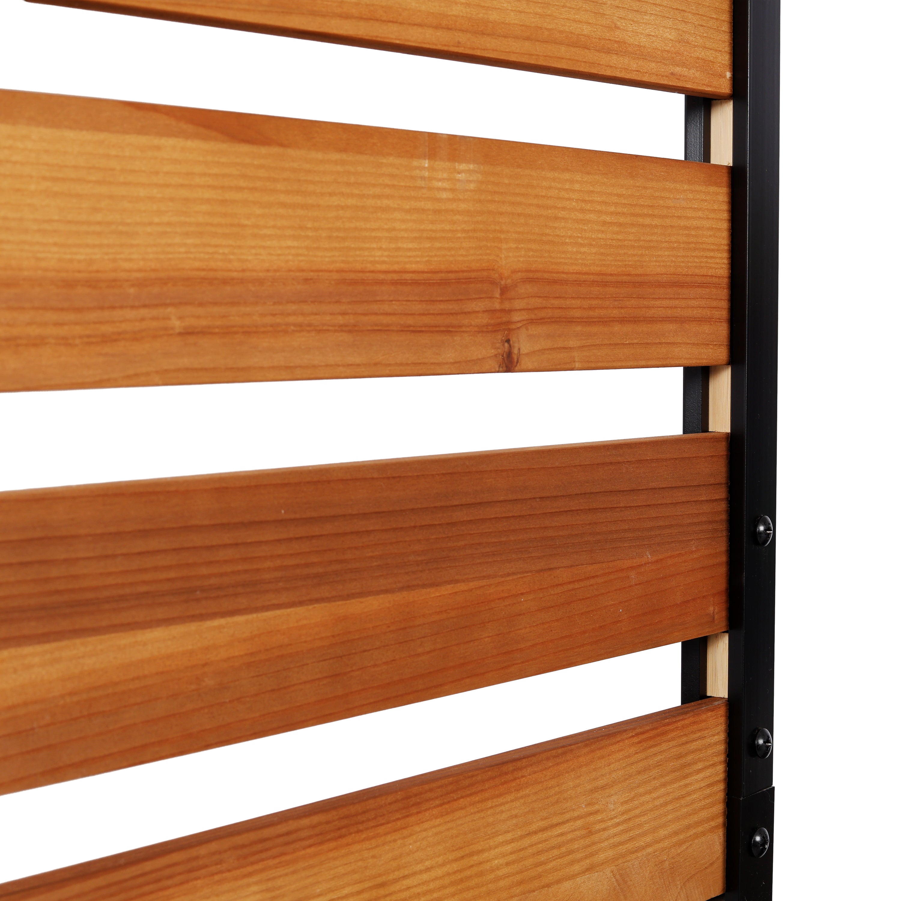 2‑Panel Solid Wood Outdoor Privacy Screen — 38" W x 76" H Each, AC Fence & Trash Can Enclosure, Brown