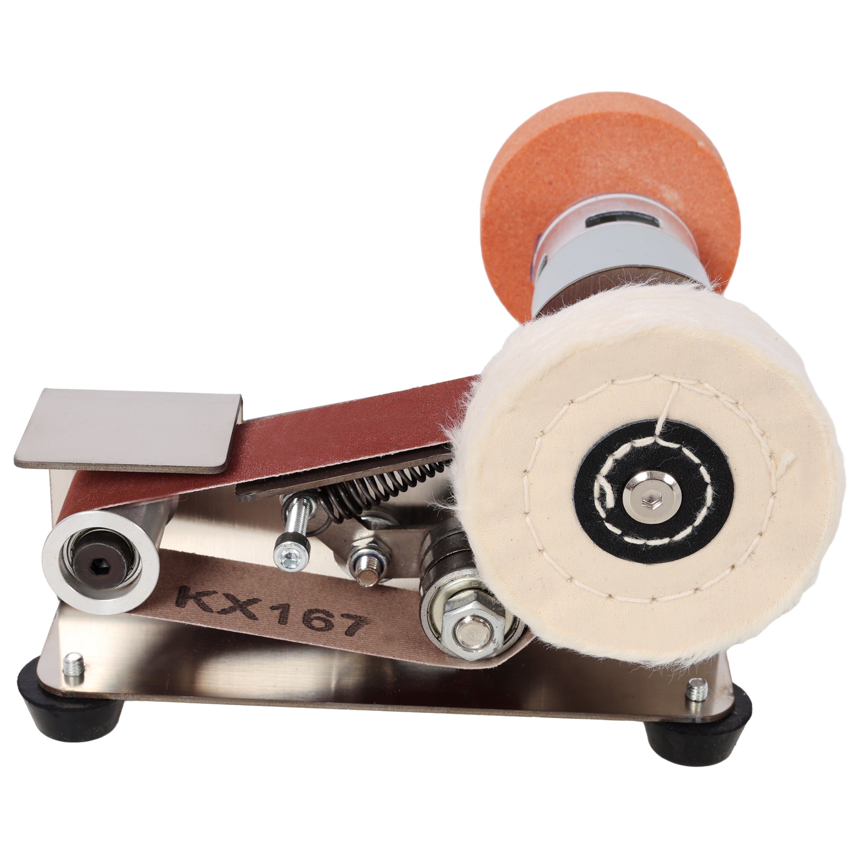 Mini Belt Sander, Electric Small Sander Knife Making Supplies, 7 Adjustable Speed Electric Knife Sharpener, Power Belt Grinder for Woodworking, Metal Working DIY