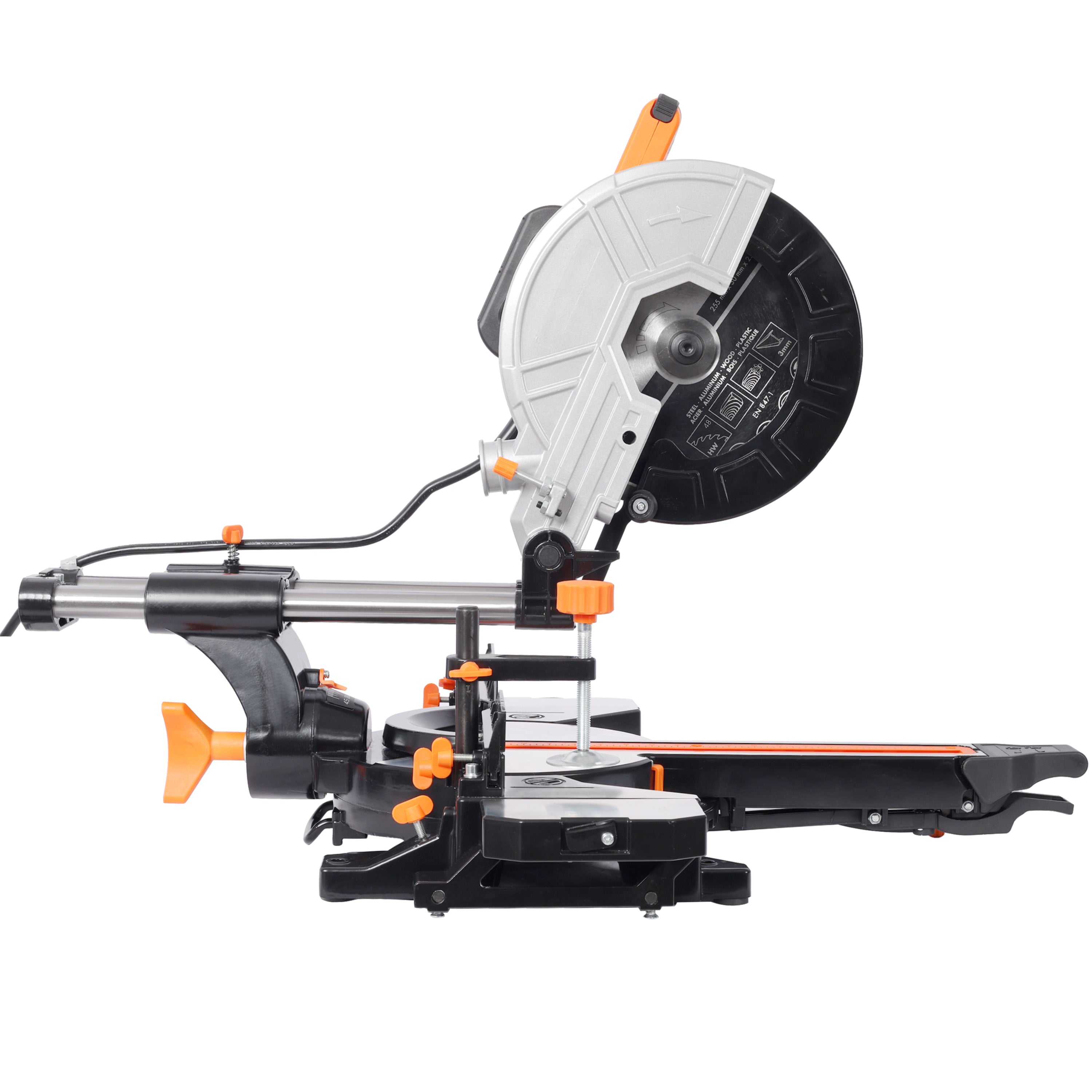 10in Single Bevel Double Speed Sliding Miter Saw,48T Blade,2-Speed 5000/3200 RPM,3.5x13in Cutting Capacity,ETL certificate