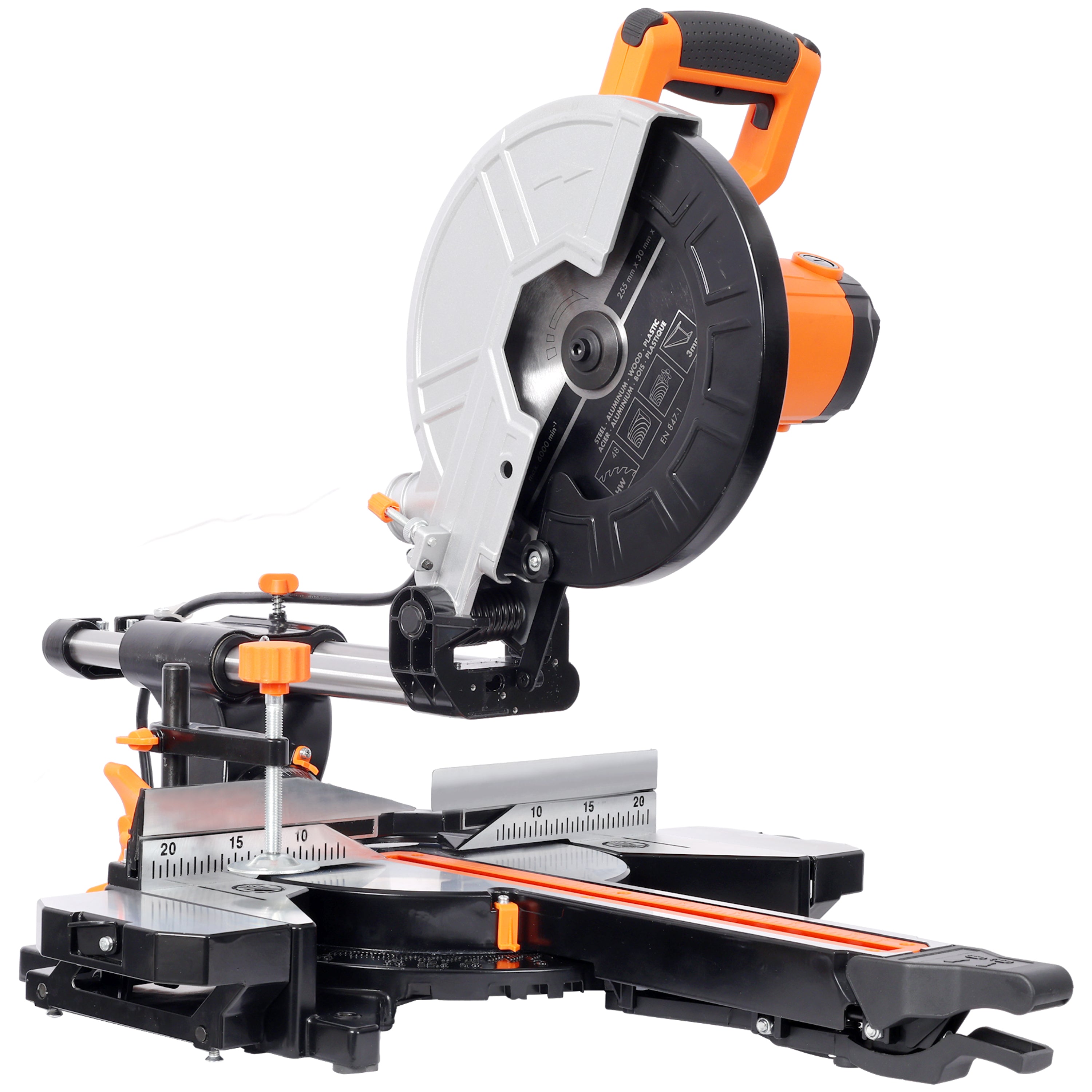 10in Single Bevel Double Speed Sliding Miter Saw,48T Blade,2-Speed 5000/3200 RPM,3.5x13in Cutting Capacity,ETL certificate