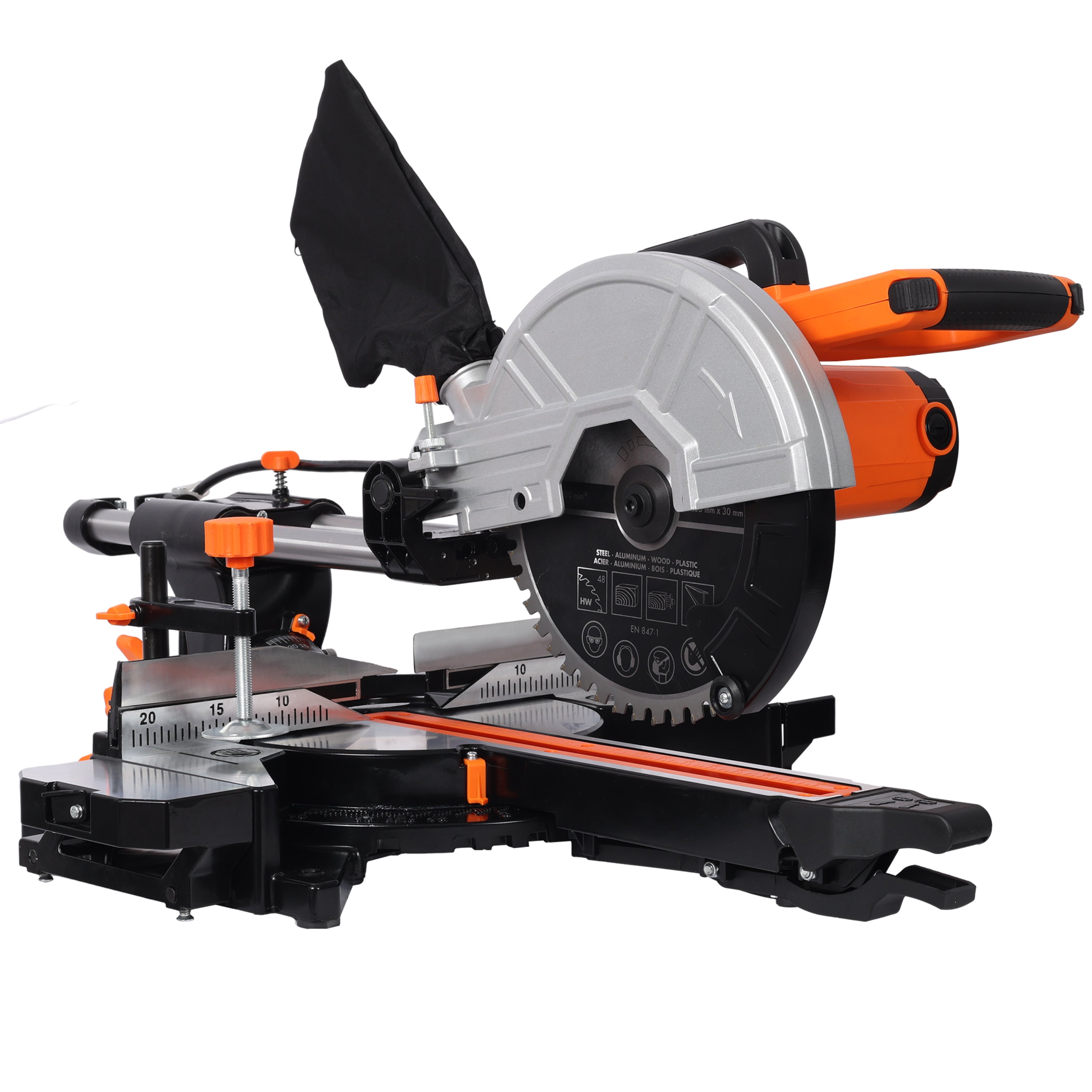 10in Single Bevel Double Speed Sliding Miter Saw,48T Blade,2-Speed 5000/3200 RPM,3.5x13in Cutting Capacity,ETL certificate