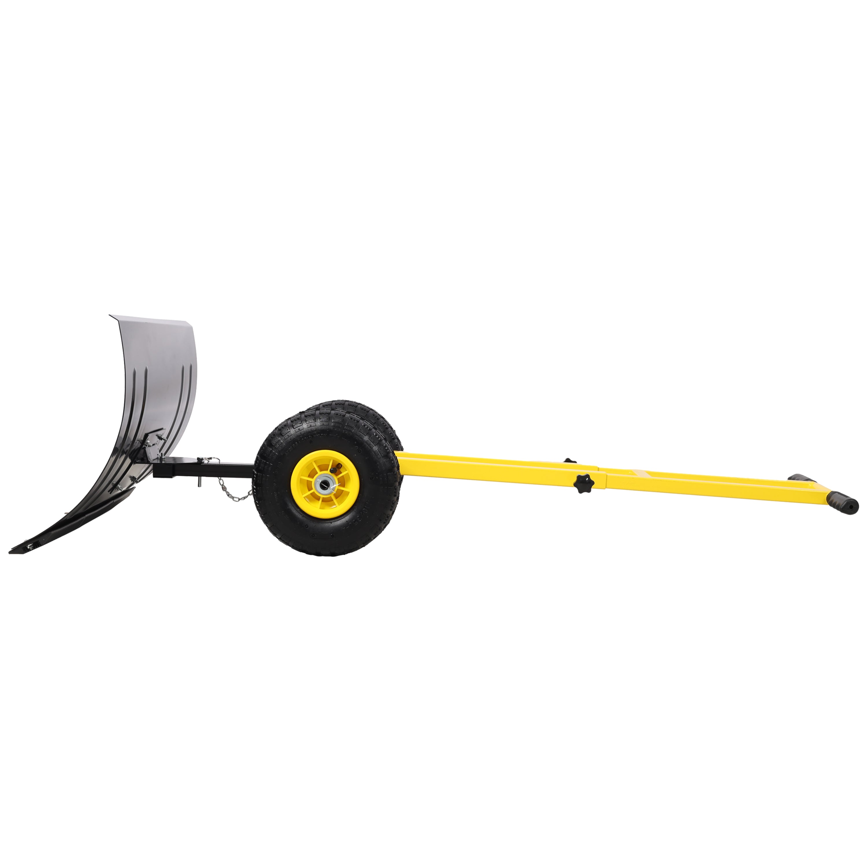 Dual Bar Snow Shovel with Wheels, Snow Pusher, Adjustable Length handle, Adjustable Angle Handle & Blade Snow Removal Tool, 29" Blade, 10" Wheels,Yellow