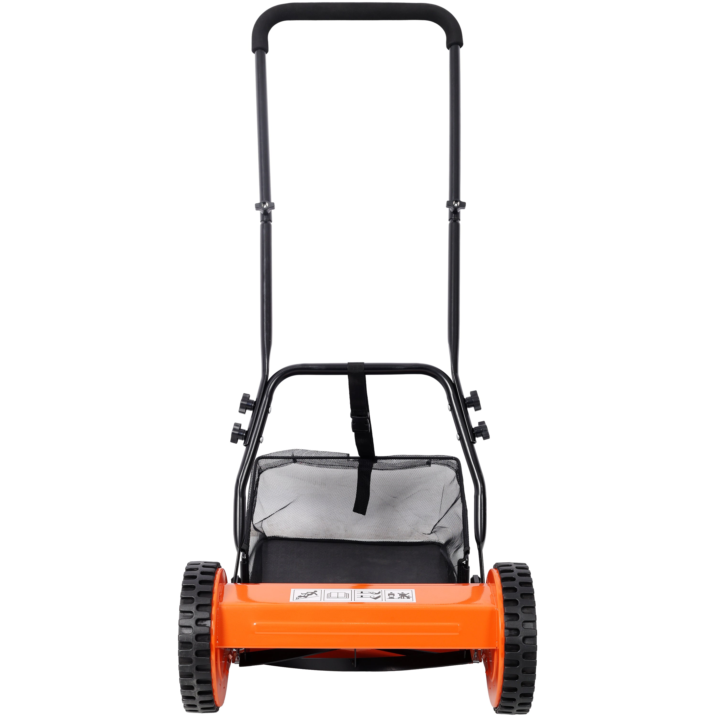 14-Inch 5-Blade Push Reel Lawn Mower with Grass Catcher, ORANGE COLOR