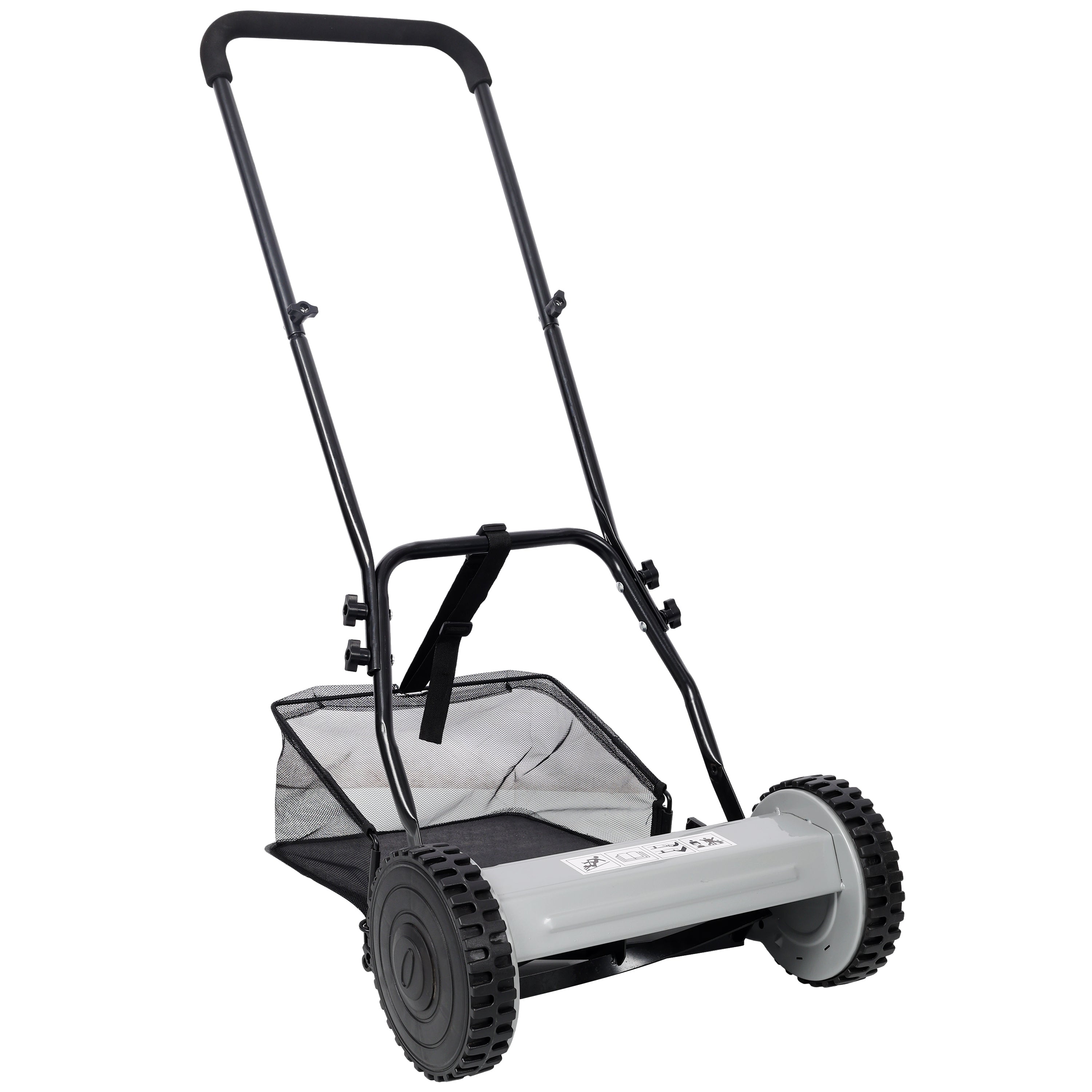 COLOR  14-Inch 5-Blade Push Reel Lawn Mower with Grass Catcher, GRAY COLOR